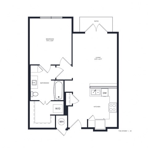 The Storey Apartment Homes in Dallas, Texas One Bedroom Floor Plan